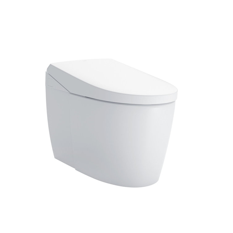 Cotton White Elongated Dual Flush Macerating Toilet with Bidet
