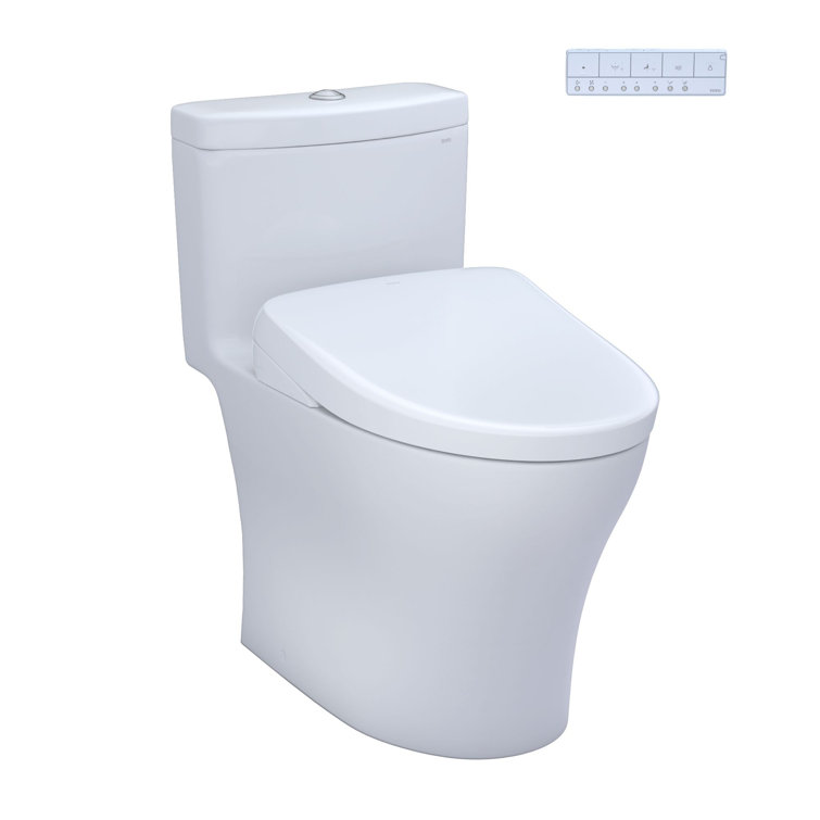 White Elongated Dual Flush High Efficiency One-Piece Toilet