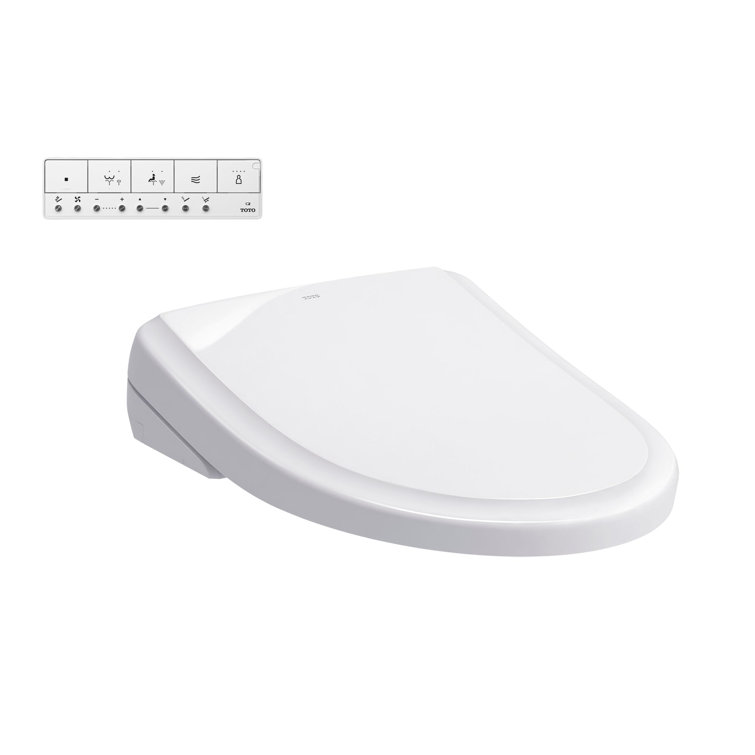 Cotton White Elongated Electronic Bidet Toilet Seat