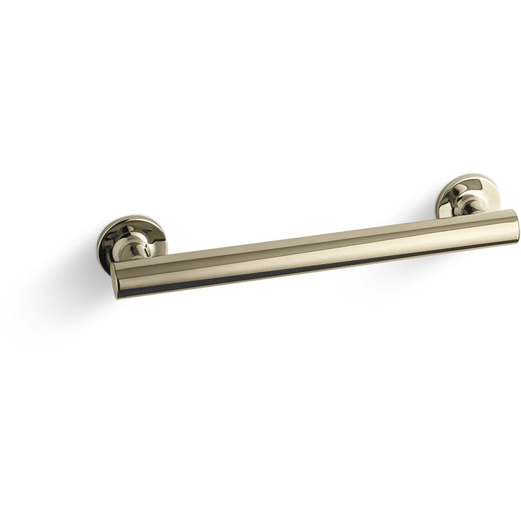 Vibrant Brushed Moderne Brass 12" Metal Grab Bar
