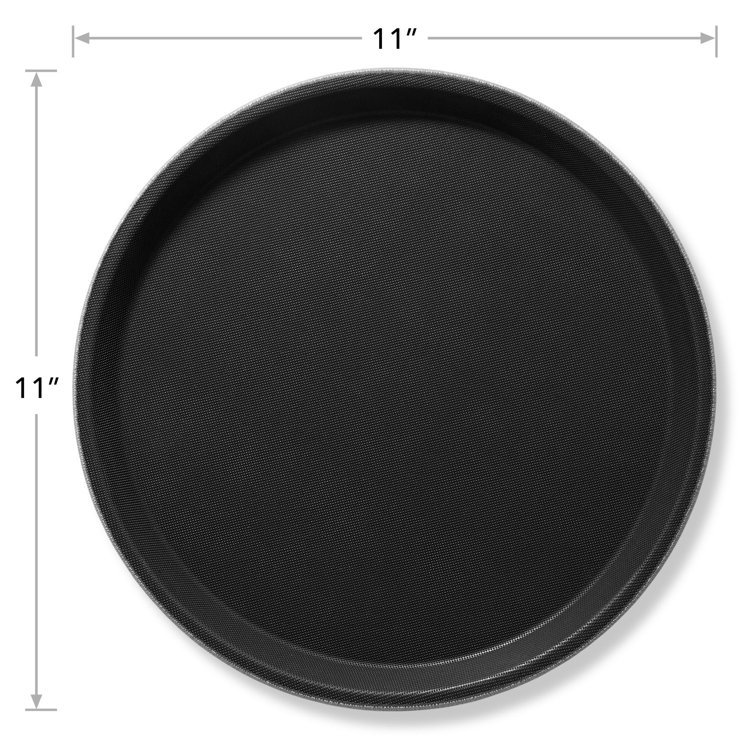 Set of 4 Jubilee 18" Round Black Non-Skid Serving Trays