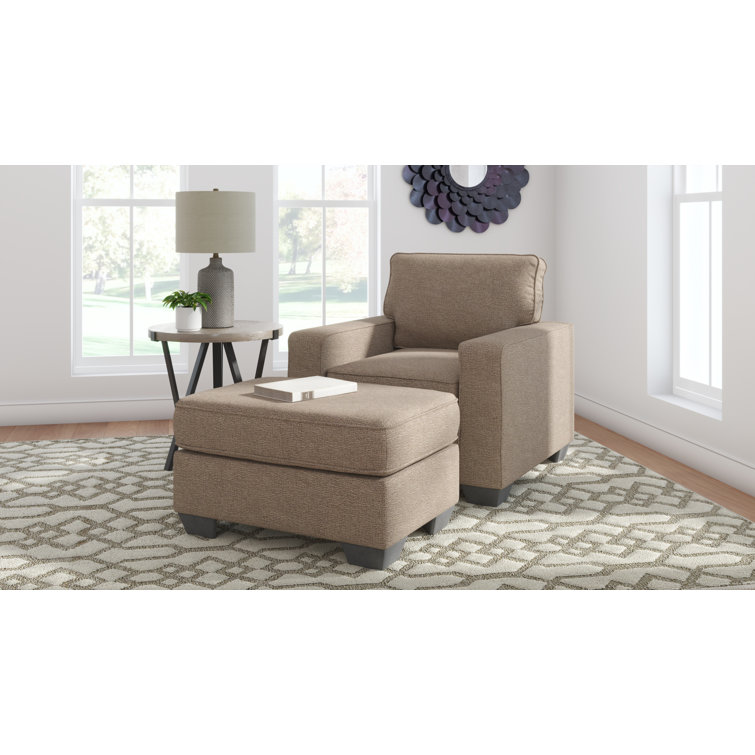 Greaves Driftwood Beige Microfiber Contemporary Armchair