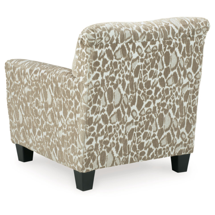 Beige Traditional Cheetah Spot Accent Chair 35"