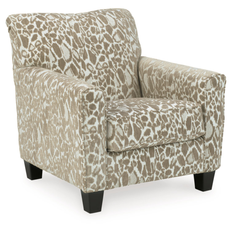 Beige Traditional Cheetah Spot Accent Chair 35"