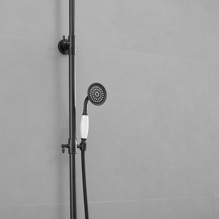 Matte Black Adjustable Height Dual Shower Head System