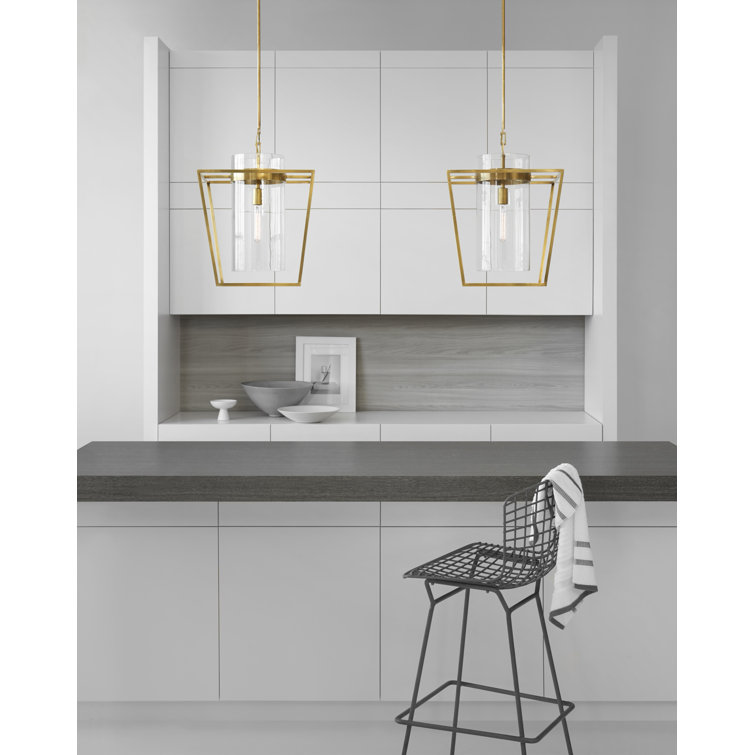 Presidio Elegance 23" Polished Nickel & Glass Indoor/Outdoor Pendant