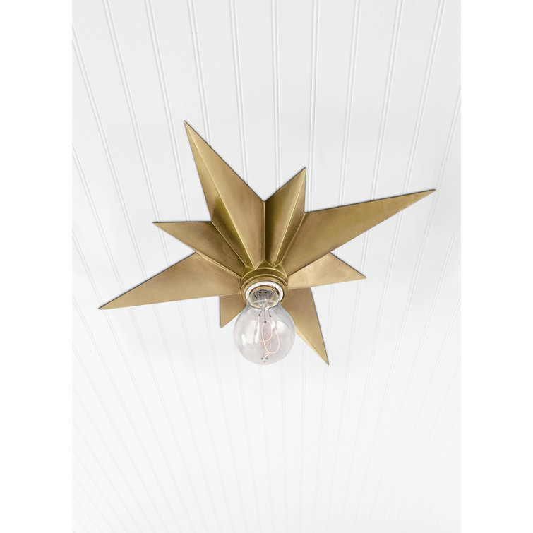 Stellar Reflections Brass Starburst Indoor/Outdoor Flush Mount Light