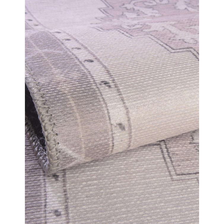 White Gray Octagon Chenille Flat Woven Area Rug