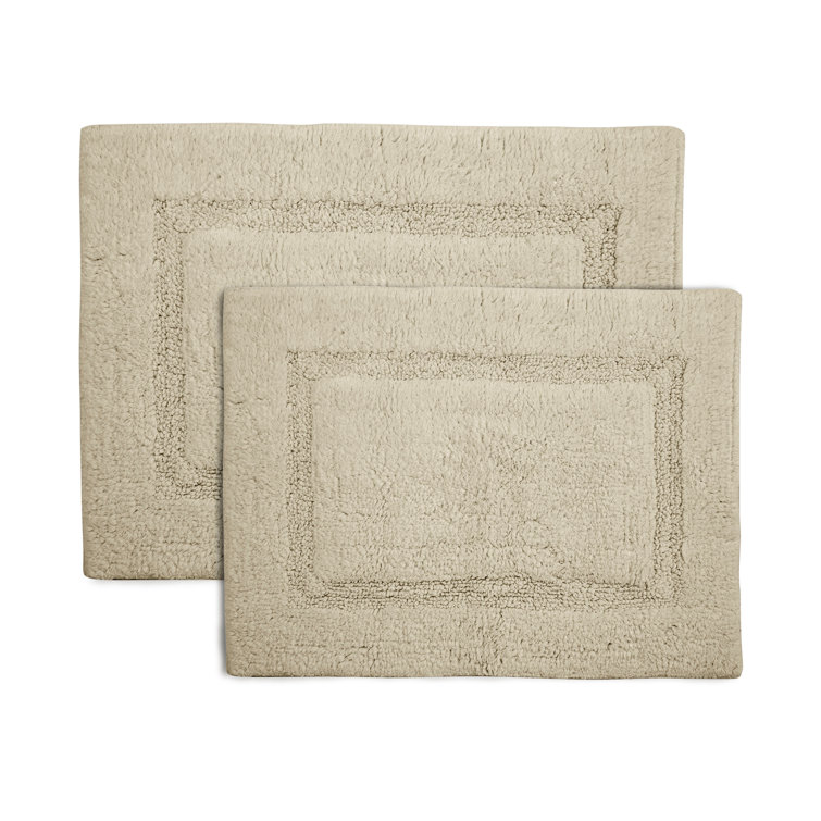 Luxurious Cream 100% Cotton Tufted Bath Rug 17" x 24"
