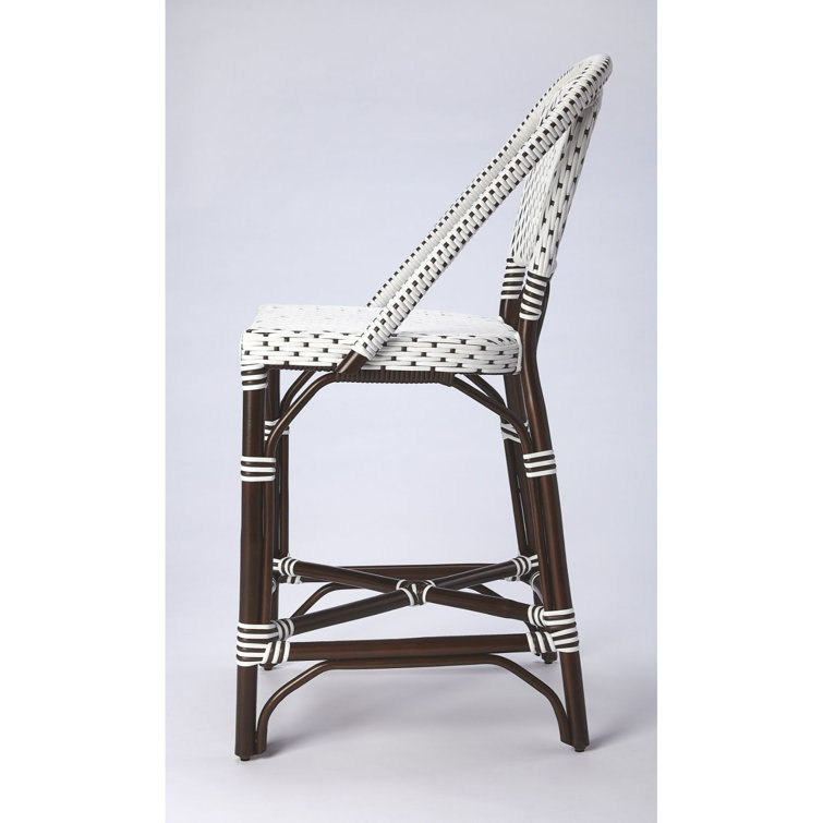 Solstice White and Chocolate Rattan Counter Stool