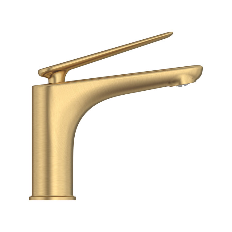 Brushed Gold Single-Handle Bathroom Faucet with Drain Assembly