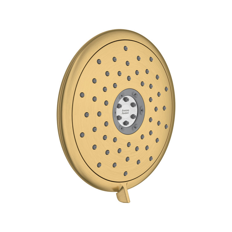 Brushed Gold Round Metal Rain Shower Head with 4 Spray Settings