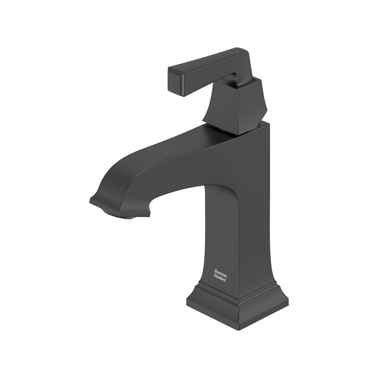 Matte Black Single-Handle Bathroom Faucet with Mid-Arc Spout