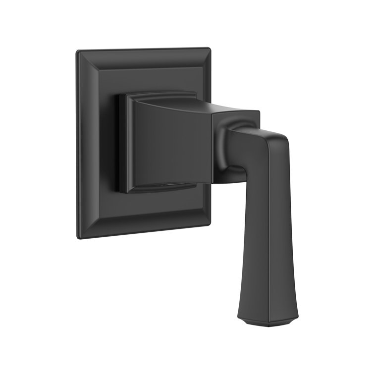 Matte Black Wall-Mounted Lever Diverter Valve Trim