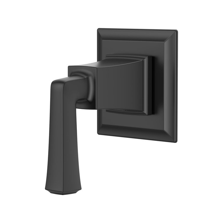 Matte Black Wall-Mounted Lever Diverter Valve Trim