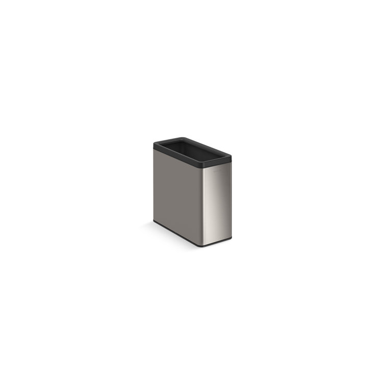12-Liter Stainless Steel Open-Top Trash Can