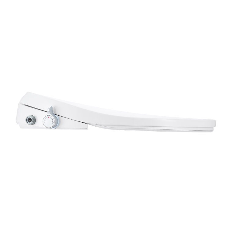 White Elongated Heated Bidet Toilet Seat with Night Light