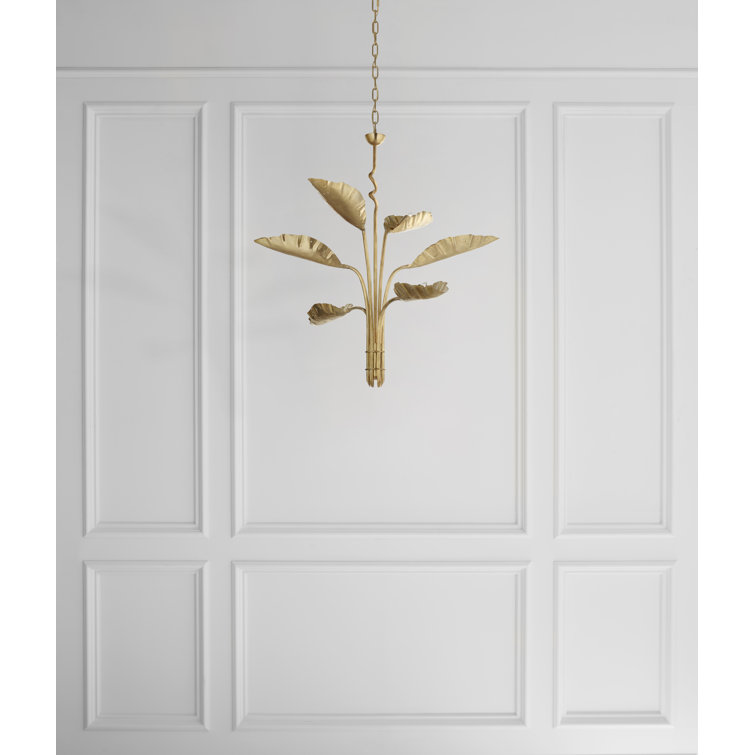 Dumaine Antique Brass 6-Light Chandelier with Crystal Accents