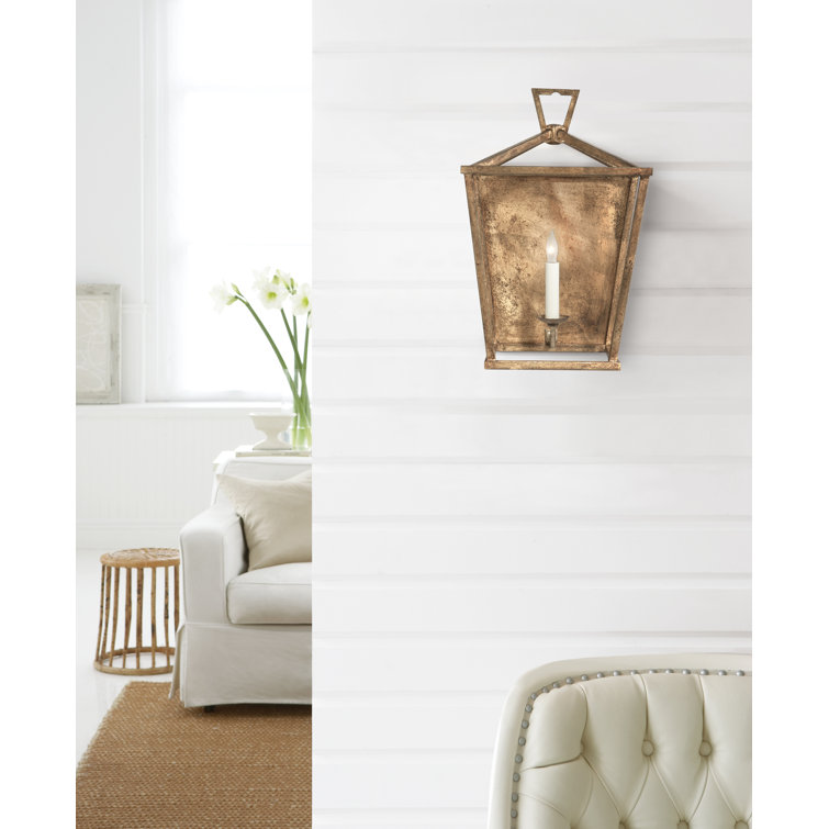 17" Nickel White Dimmable Lantern Sconce