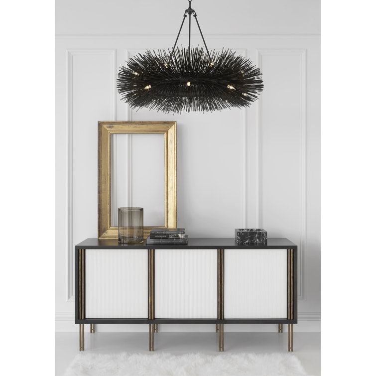 Polished Nickel Crystal 16-Light Chandelier