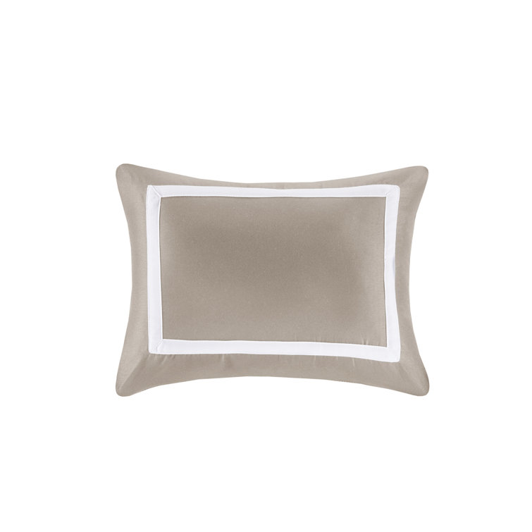 Taupe Full Microfiber 8-Piece Bedding Set with Decorative Pillows