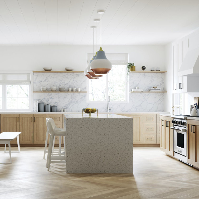 White Recycled Polypropylene and Wood Counter Stool