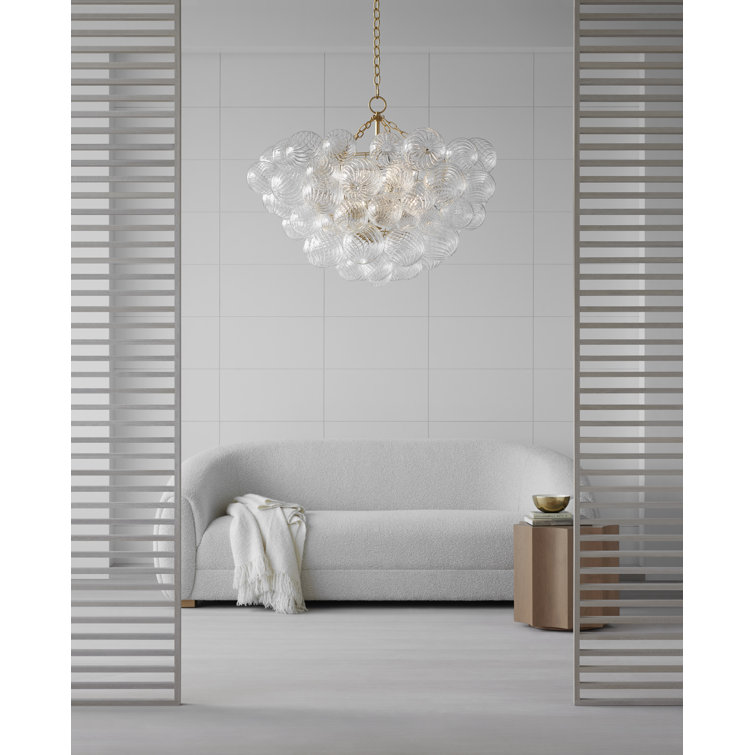Talia Gilded 24" Swirled Glass 8-Light Chandelier