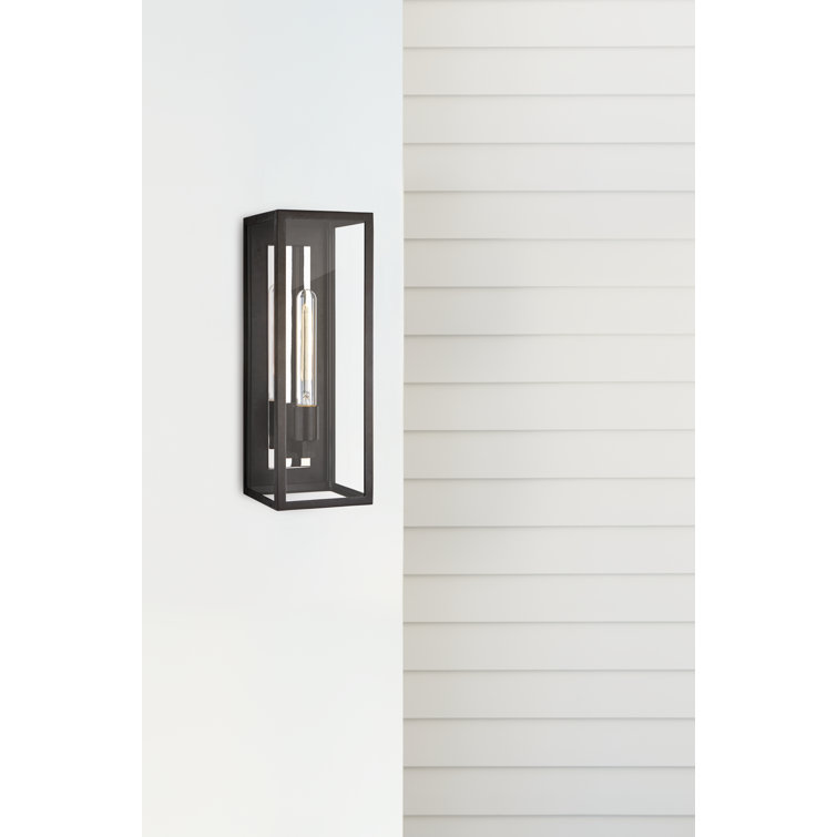 Eldridge 16" Black Iron Lantern-Style Dimmable Sconce