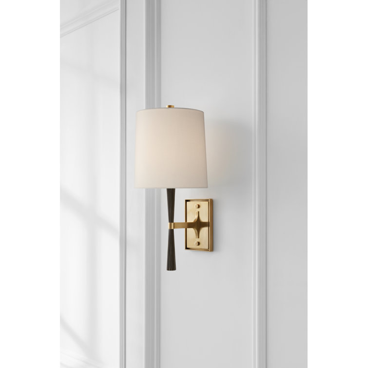 Elegant Ebony and Brass Dimmable Wall Sconce