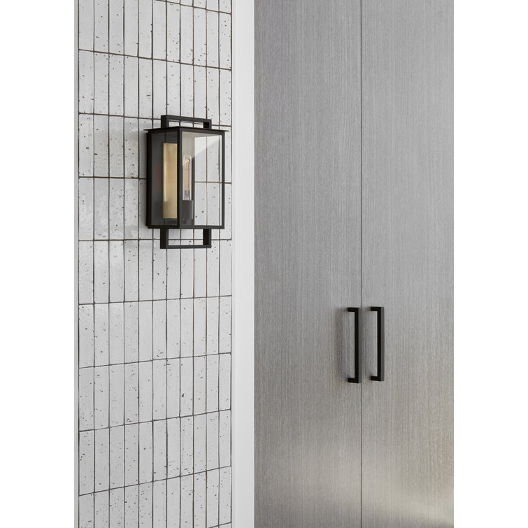 Halle 18" Black Iron Outdoor Wall Lantern