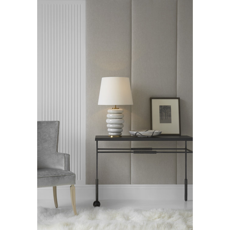 Antiqued White Ceramic Edison Outdoor Table Lamp, 28.5"