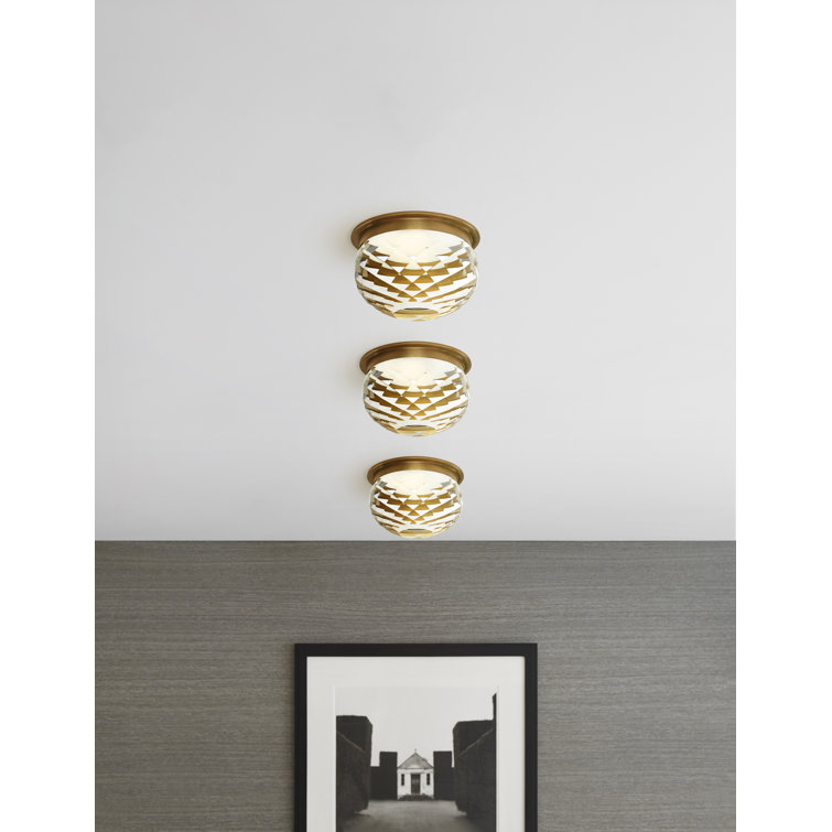 Hillam Elegance 5.5" Crystal & Nickel LED Flush Mount