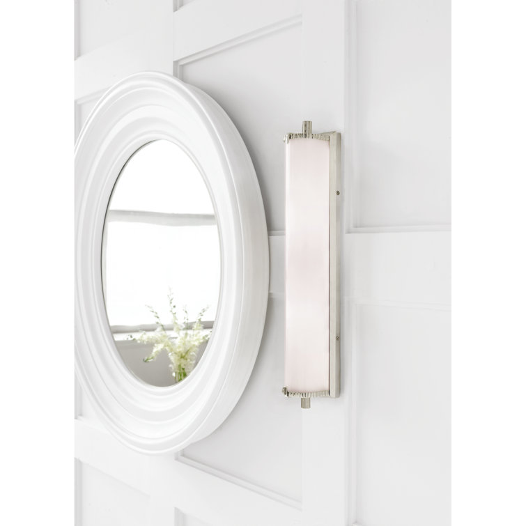 Calliope Tall Polished Nickel Outdoor Bath Sconce, Dimmable