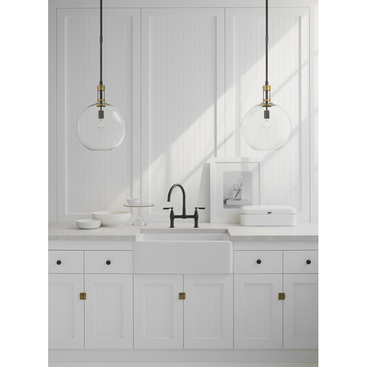 Hand-Rubbed Antique Brass Globe Pendant Light