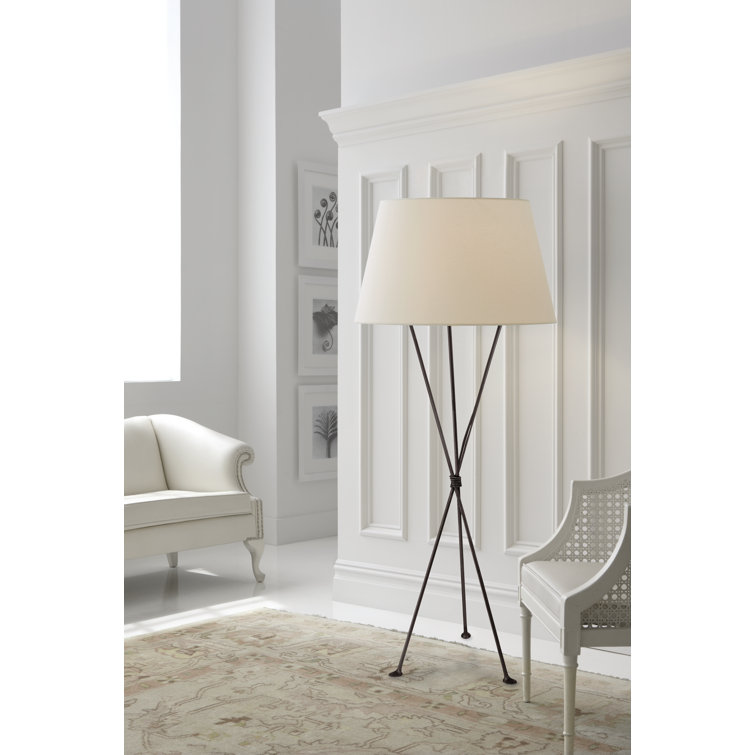 Aged Iron Adjustable Outdoor Tripod Floor Lamp