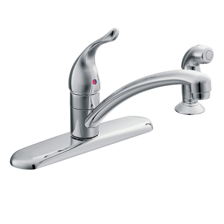 Chateau Chrome Low-Arc Kitchen Faucet with Side Spray and Quick Connect