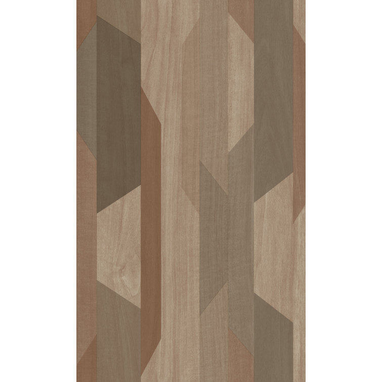 Brown Geometric Non-Pasted Textured Double Roll Wallpaper