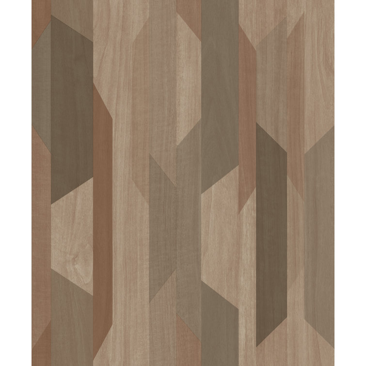 Brown Geometric Non-Pasted Textured Double Roll Wallpaper