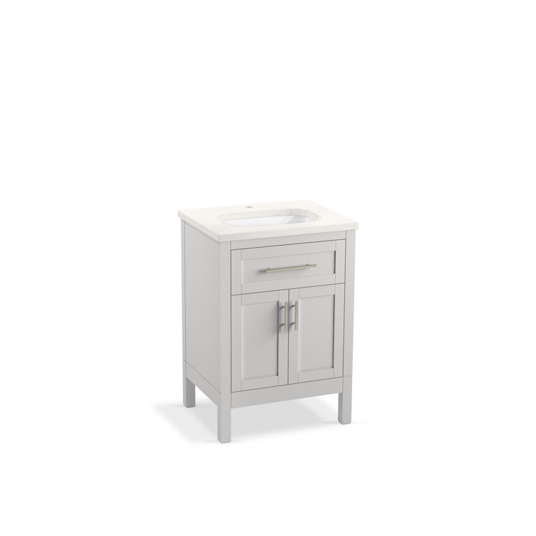 Hadron 24" Atmos Grey Freestanding Bathroom Vanity with Quartz Top