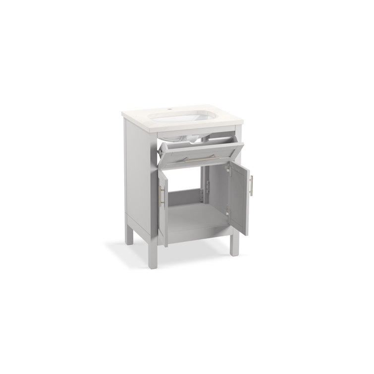 Hadron 24" Atmos Grey Freestanding Bathroom Vanity with Quartz Top