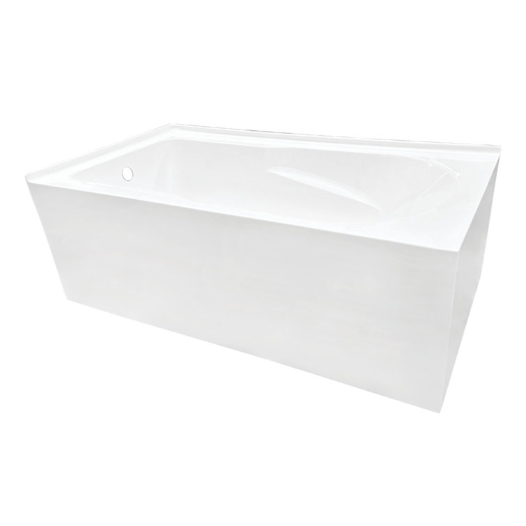 Aqua Eden 60-Inch White Acrylic Alcove Tub with Left Drain
