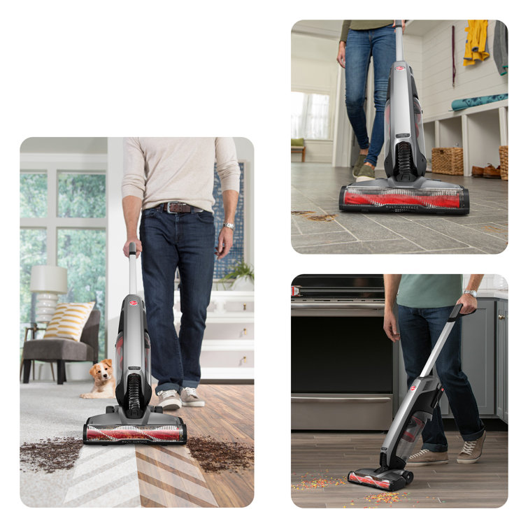 Hoover Cordless Upright Vacuum for Pets in Gray and Red