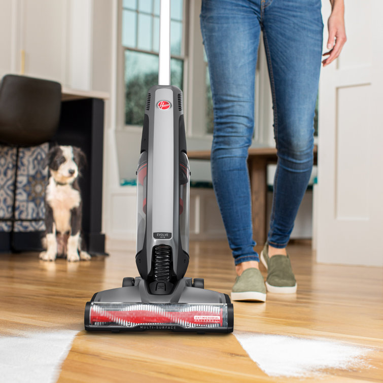 Hoover Cordless Upright Vacuum for Pets in Gray and Red