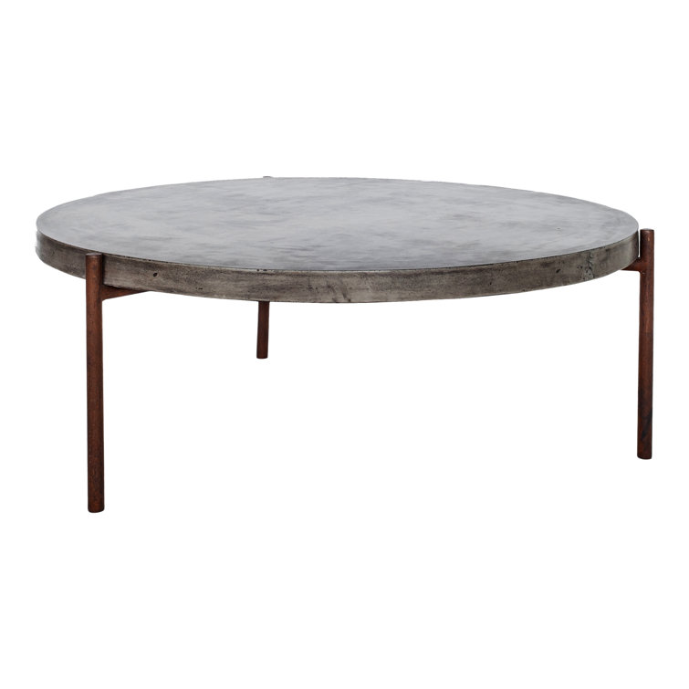 Harrison Steel Legs and Concrete Surface Round Coffee Table