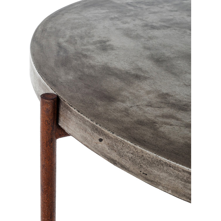 Harrison Steel Legs and Concrete Surface Round Coffee Table