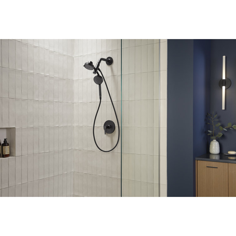 Large Vibrant Brushed Nickel Dual Shower Head with Handheld