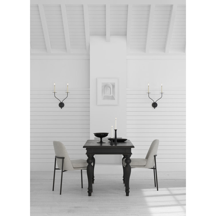 Regal Black Aged Iron Double Candle Wall Sconce