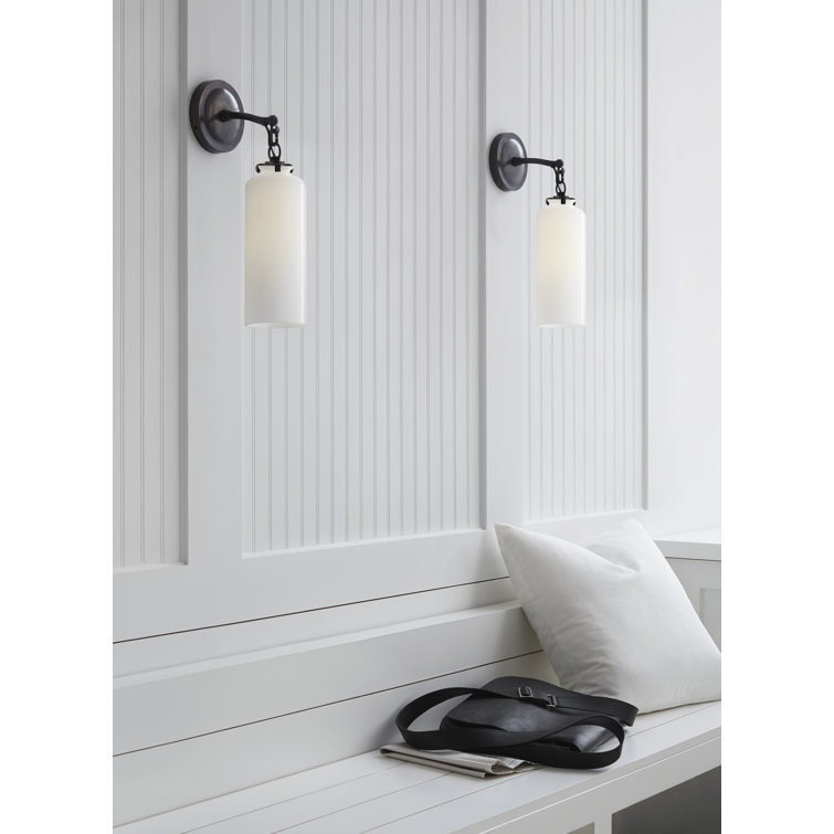Hand-Rubbed Antique Brass Outdoor Cylinder Wall Sconce