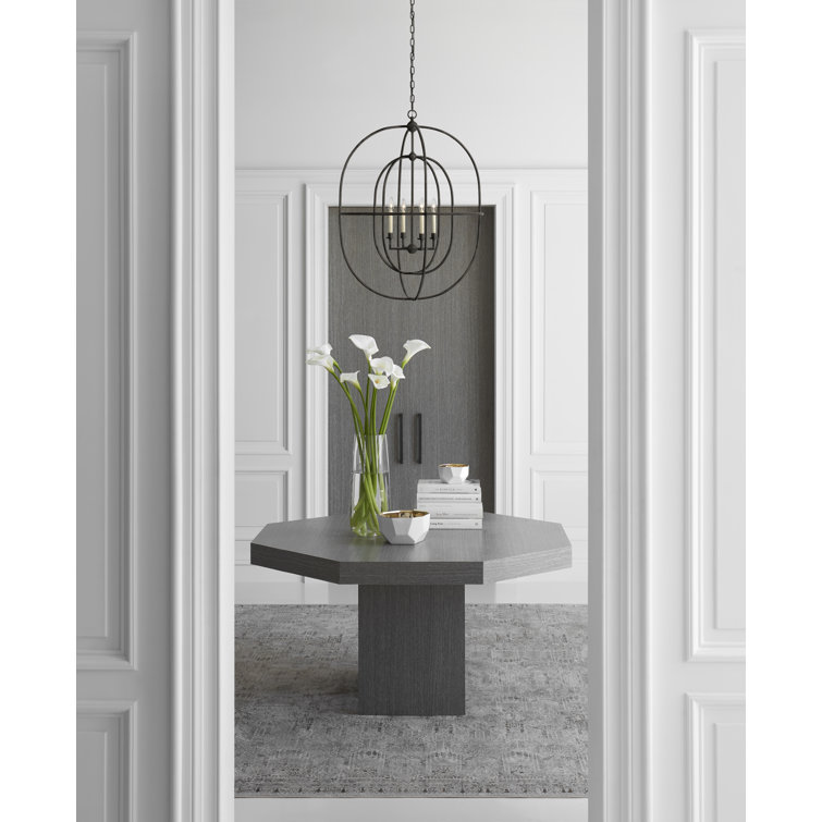 Gilded Iron Oval Lantern Chandelier with Crystal Accents