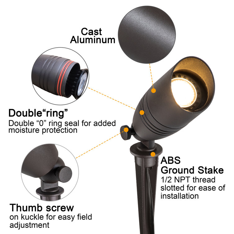 Dark Bronze Low Voltage Outdoor Landscape Spot Light Pack